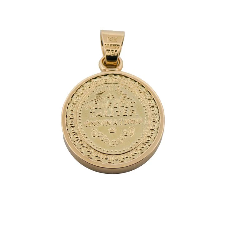 14k Solid Gold Bezel Our Lady of Guadalupe Medal — 0.9” × 0.8” - Image 3