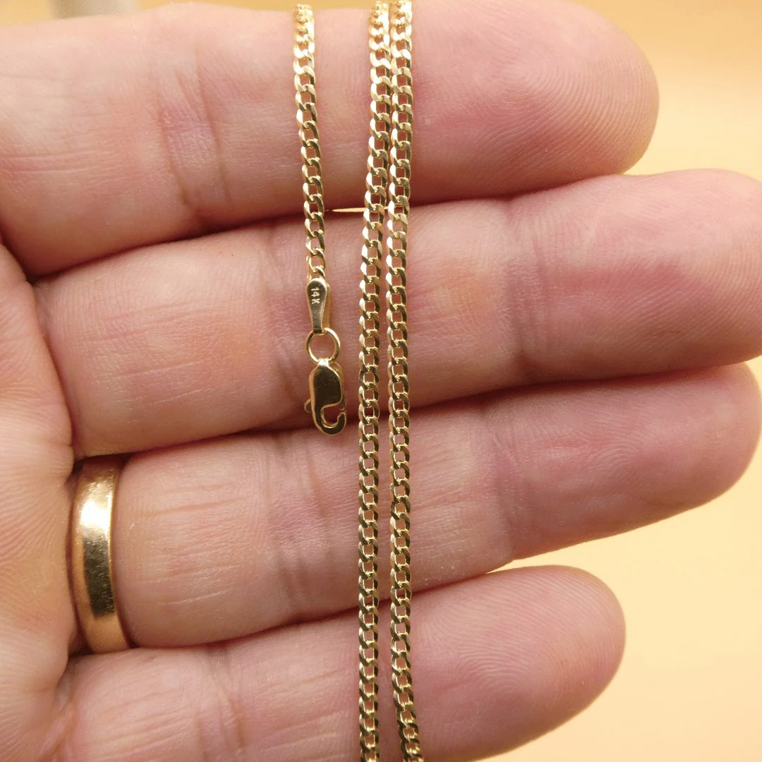 14k Gold Curb Chain 18-inch - Image 2