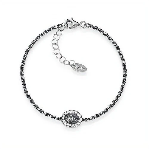 Silver Heart Bracelet w/ Zirconias 7.5