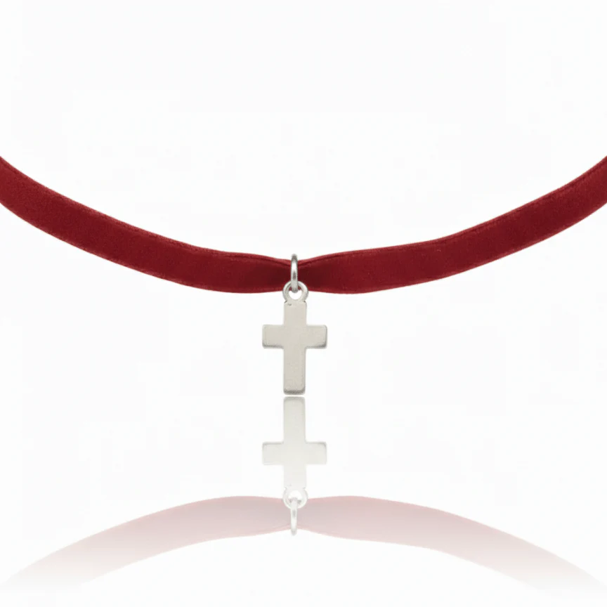 Silver-Plated Mini Cross Necklace 20-inch