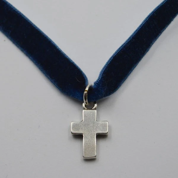 Silver-Plated Mini Cross Necklace 20-inch - Image 4