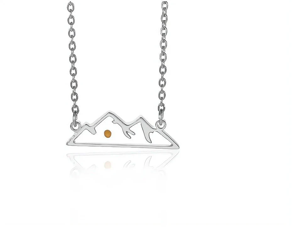 Silver-Plated Mustard Seed Mountain Necklace for Women 18-inch