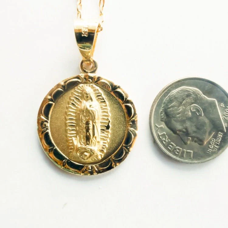 Gold Guadalupe Floral Pendant Necklace | Full Body 18-inch - Image 7