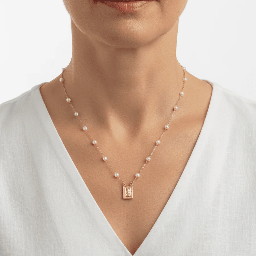 Gold-Plated Pearl Scapular Necklace – 18” or 24” | Made in Brazil - Image 2