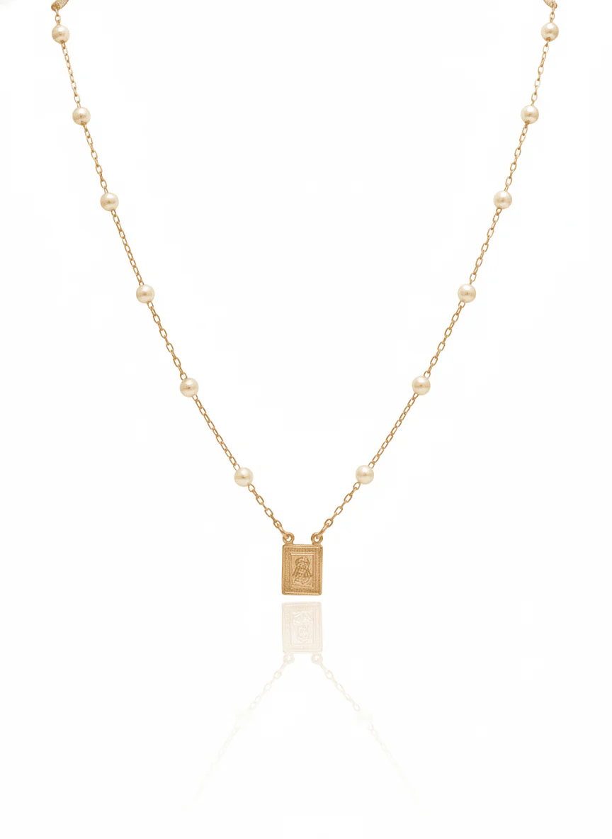 Gold-Plated Pearl Scapular Necklace – 18” or 24” | Made in Brazil - Image 3