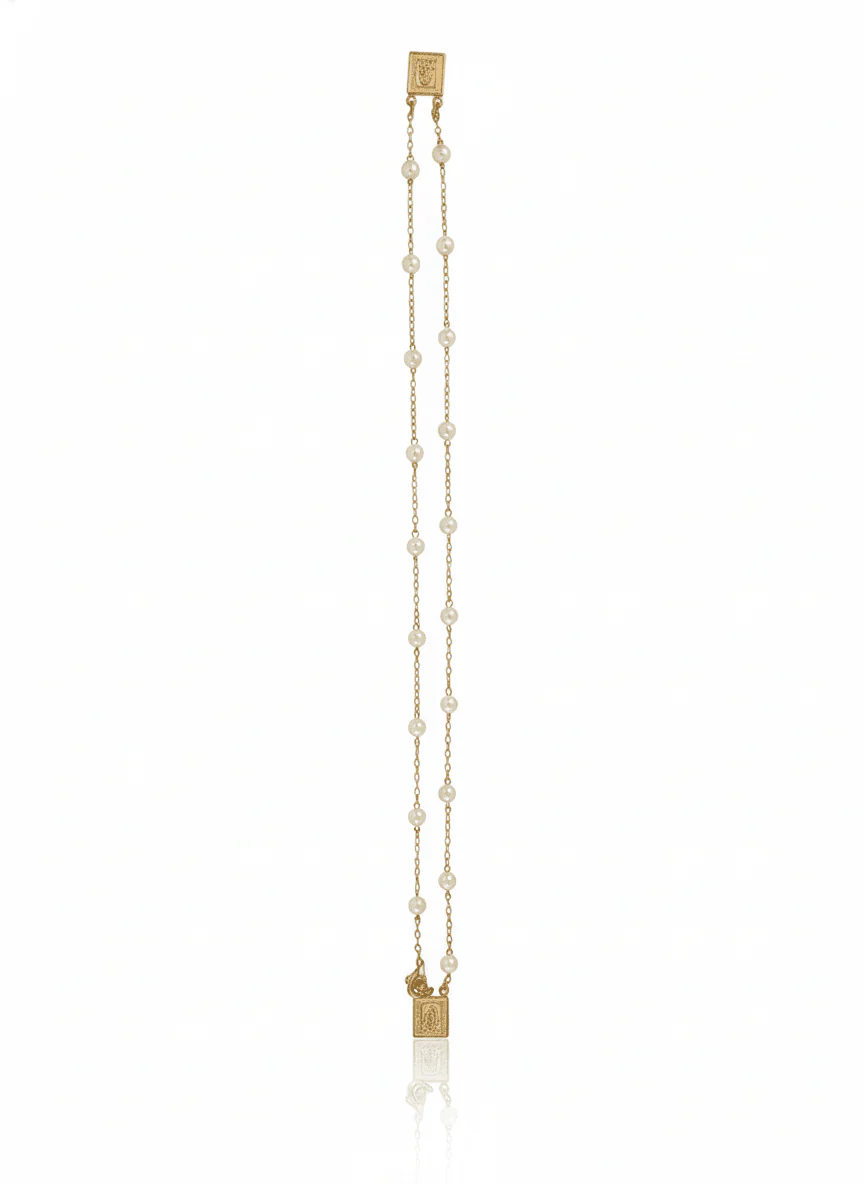Gold-Plated Pearl Scapular Necklace – 18” or 24” | Made in Brazil - Image 5