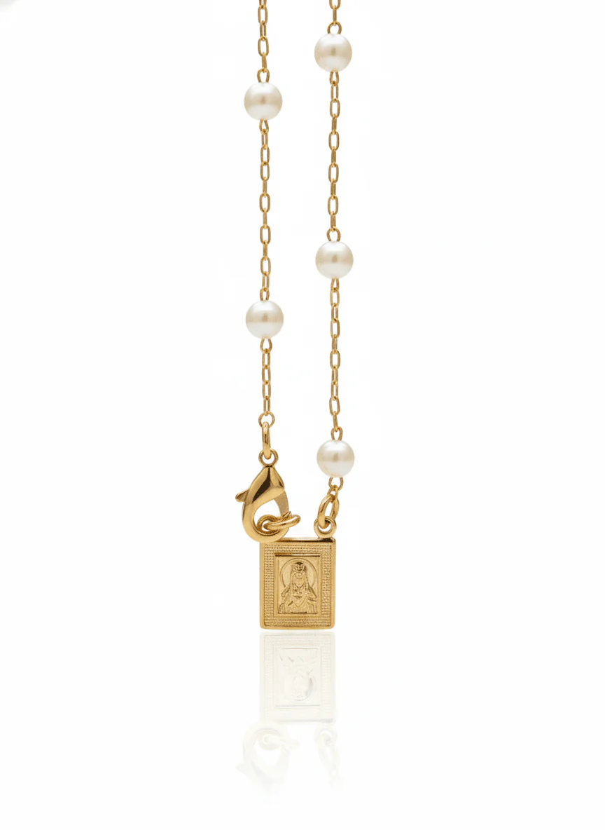 Gold-Plated Pearl Scapular Necklace – 18” or 24” | Made in Brazil - Image 6