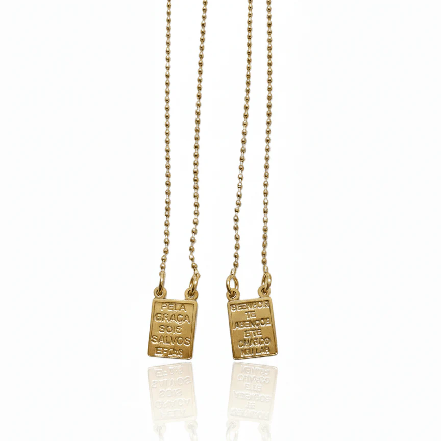 Gold-Plated Scapular Necklace – Our Lady of Mount Carmel, No Clasp 26” - Image 5