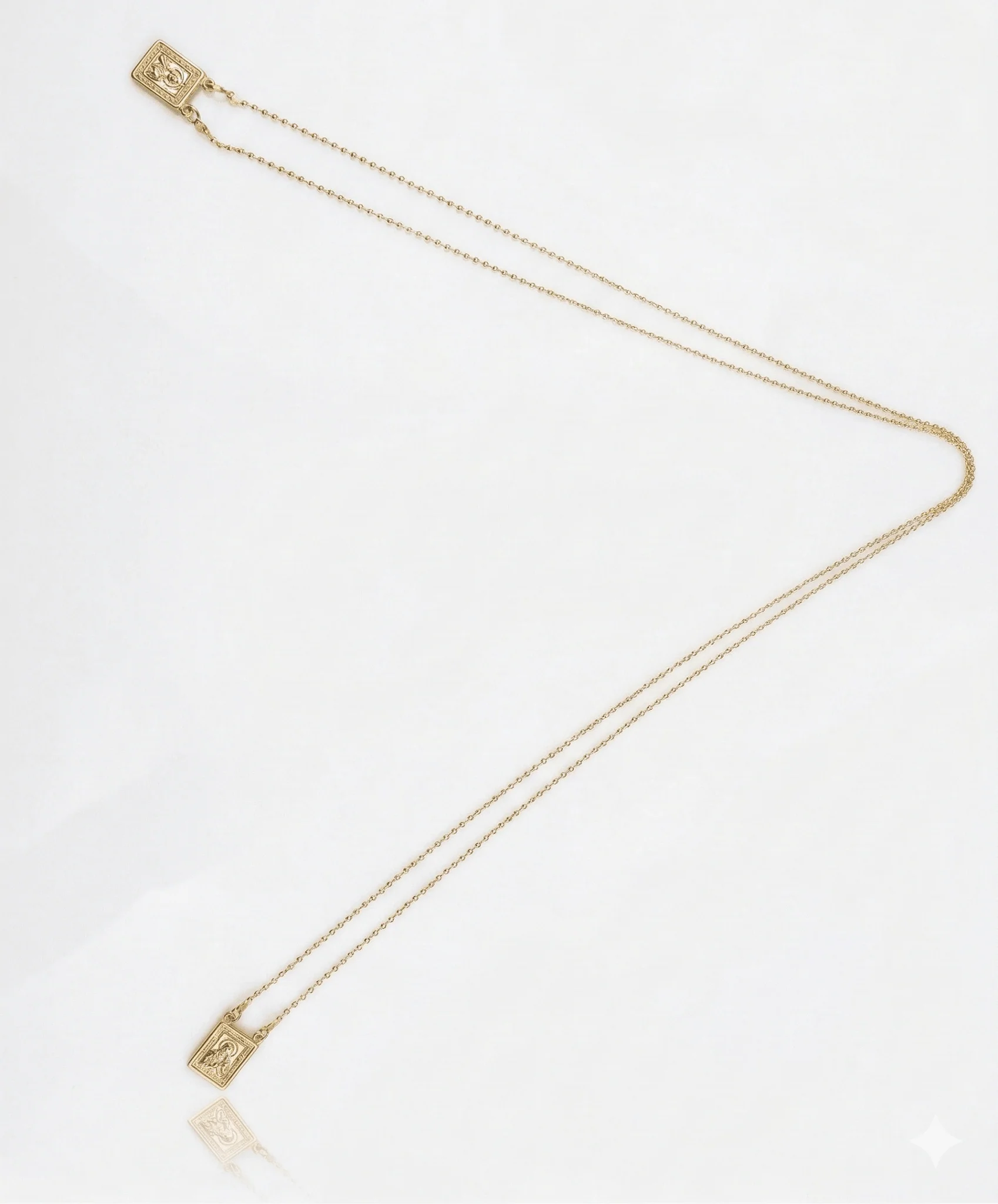 Gold-Plated Scapular Necklace – Our Lady of Mount Carmel, No Clasp 26” - Image 8