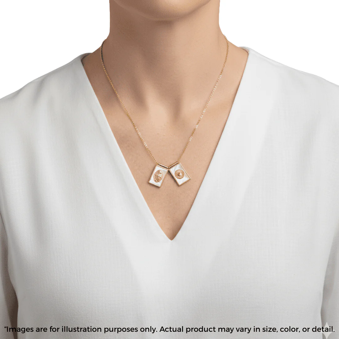 Gold-Plated Mother of Pearl Scapular Necklace 18-inch - Image 2