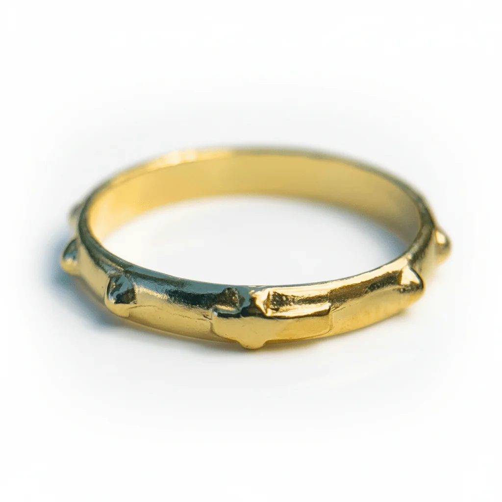 Gold Vermeil (Yellow) Silver Rosary Ring