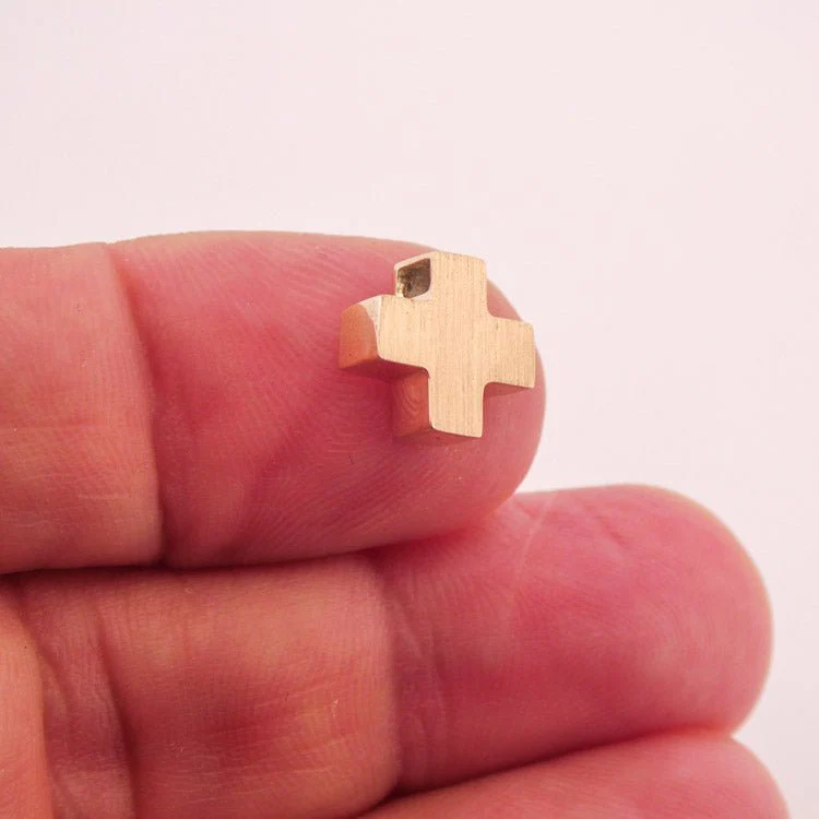 14k Greek Cross Pendant | Mini | 14k Solid Gold 0.4” X 0.4” X 0.2” - Image 4