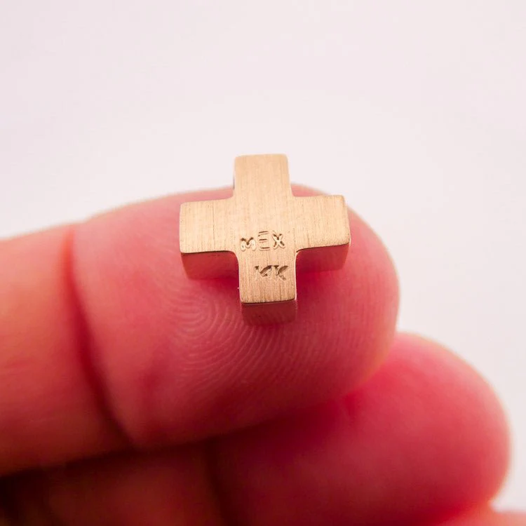 14k Greek Cross Pendant | Mini | 14k Solid Gold 0.4” X 0.4” X 0.2” - Image 5