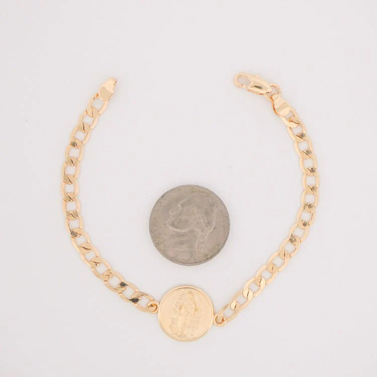 Gold Guadalupe Chain Bracelet 7.5-inch - Image 5