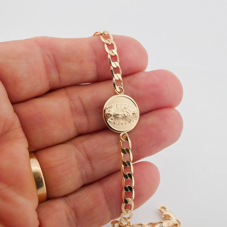 Gold Guadalupe Chain Bracelet 7.5-inch - Image 6