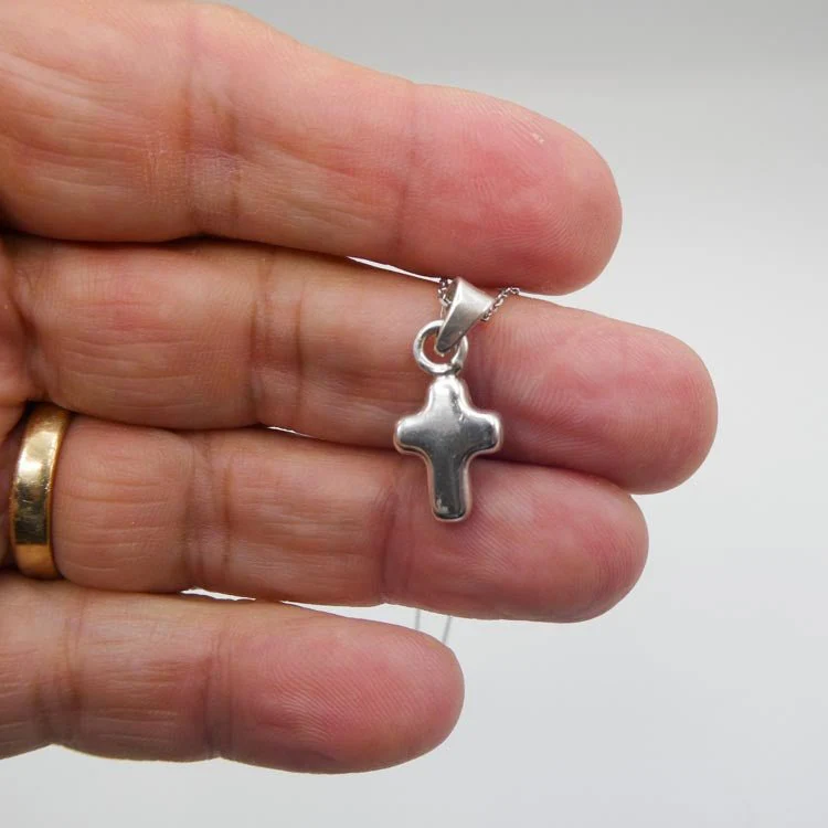 Guadalupe Mini Cross Necklace w/ Pressed Flowers 18-inch - Image 5