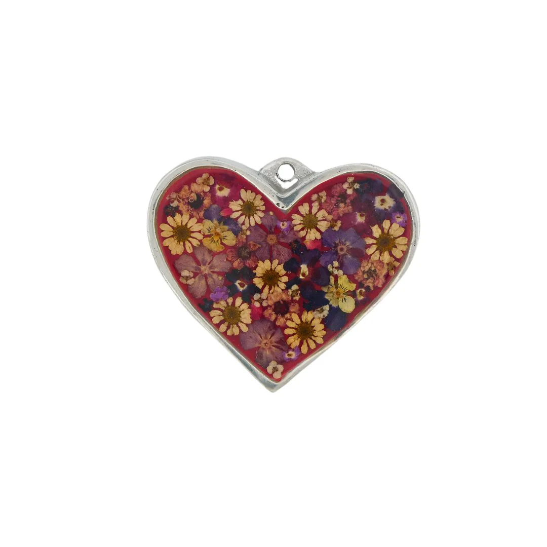 Heart-Shaped Small Wall Frame w/ Pressed Flowers 3.2" x 2.9" - Image 6