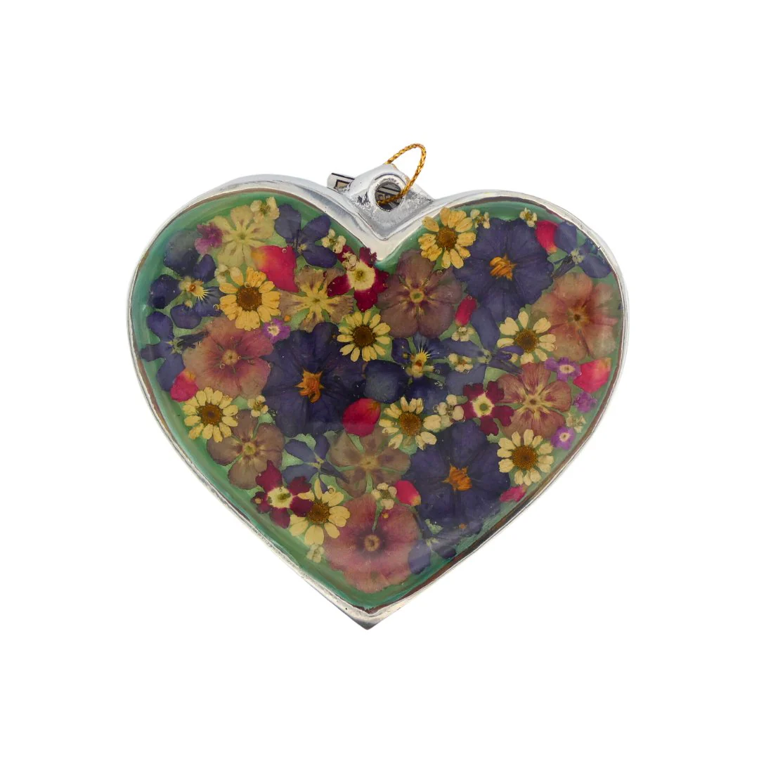 Wall Heart-Shaped Frame w/ Pressed Flowers 4" x 3" - Image 11