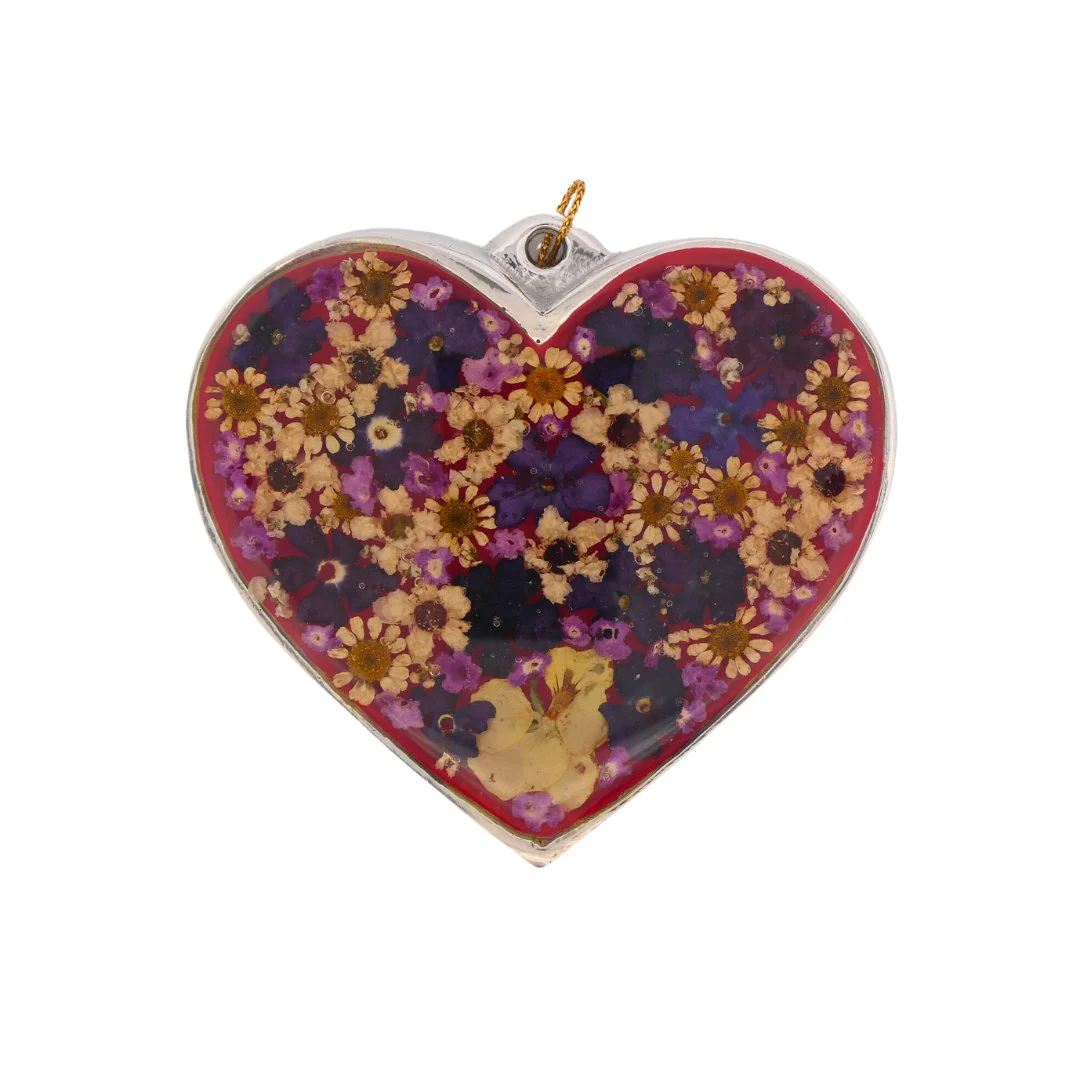 Wall Heart-Shaped Frame w/ Pressed Flowers 4" x 3" - Image 13