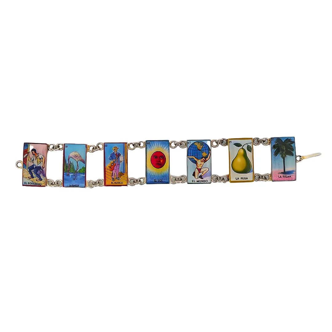 Mexican Loteria Card Charm Bracelet 7.5-inch