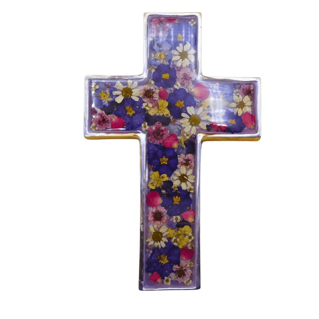 Pressed Flowers Wall Cross 6.5" - Image 14