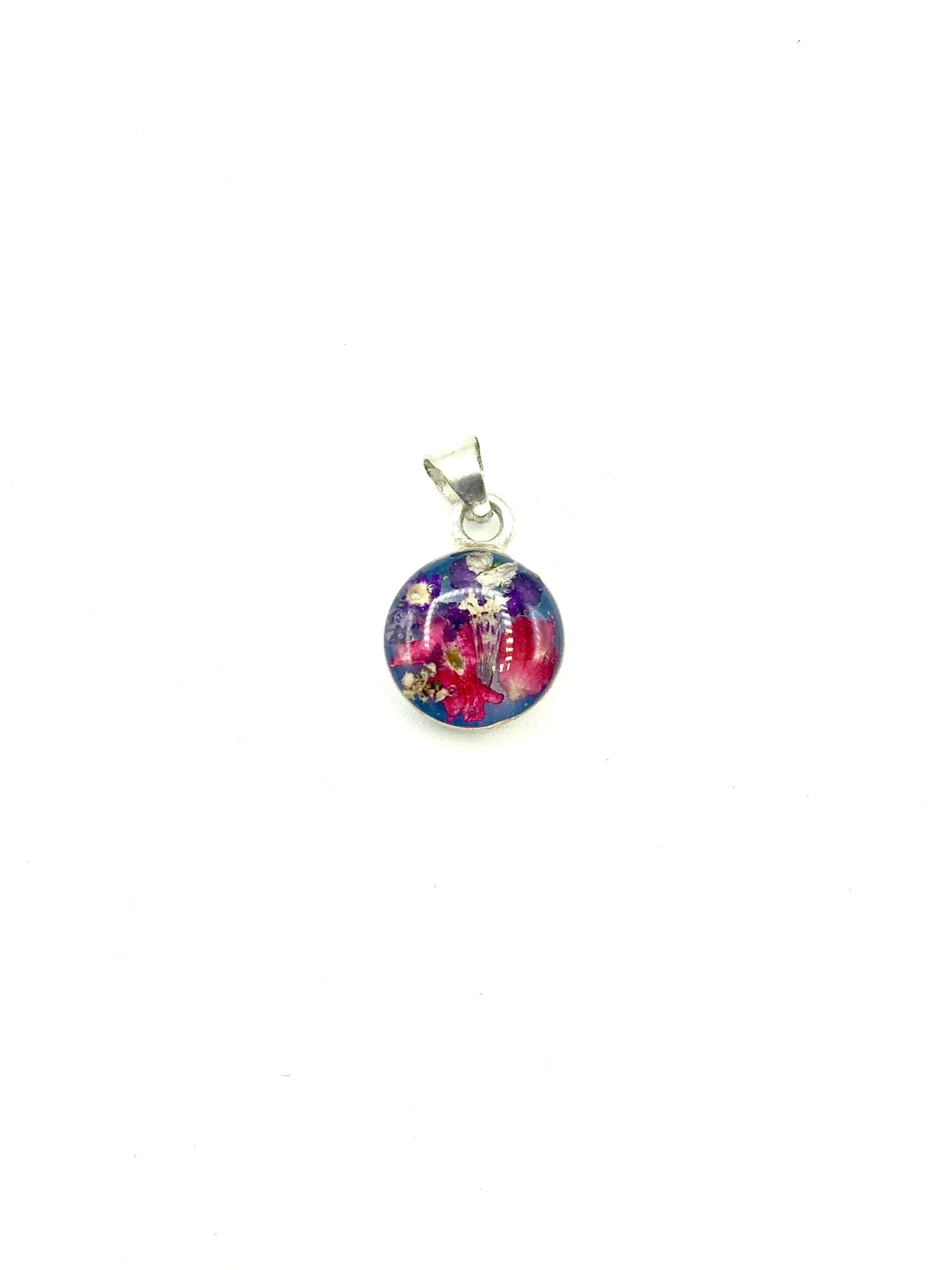 Mini Square Necklace w/ Pressed Flowers 18-inch - Image 5