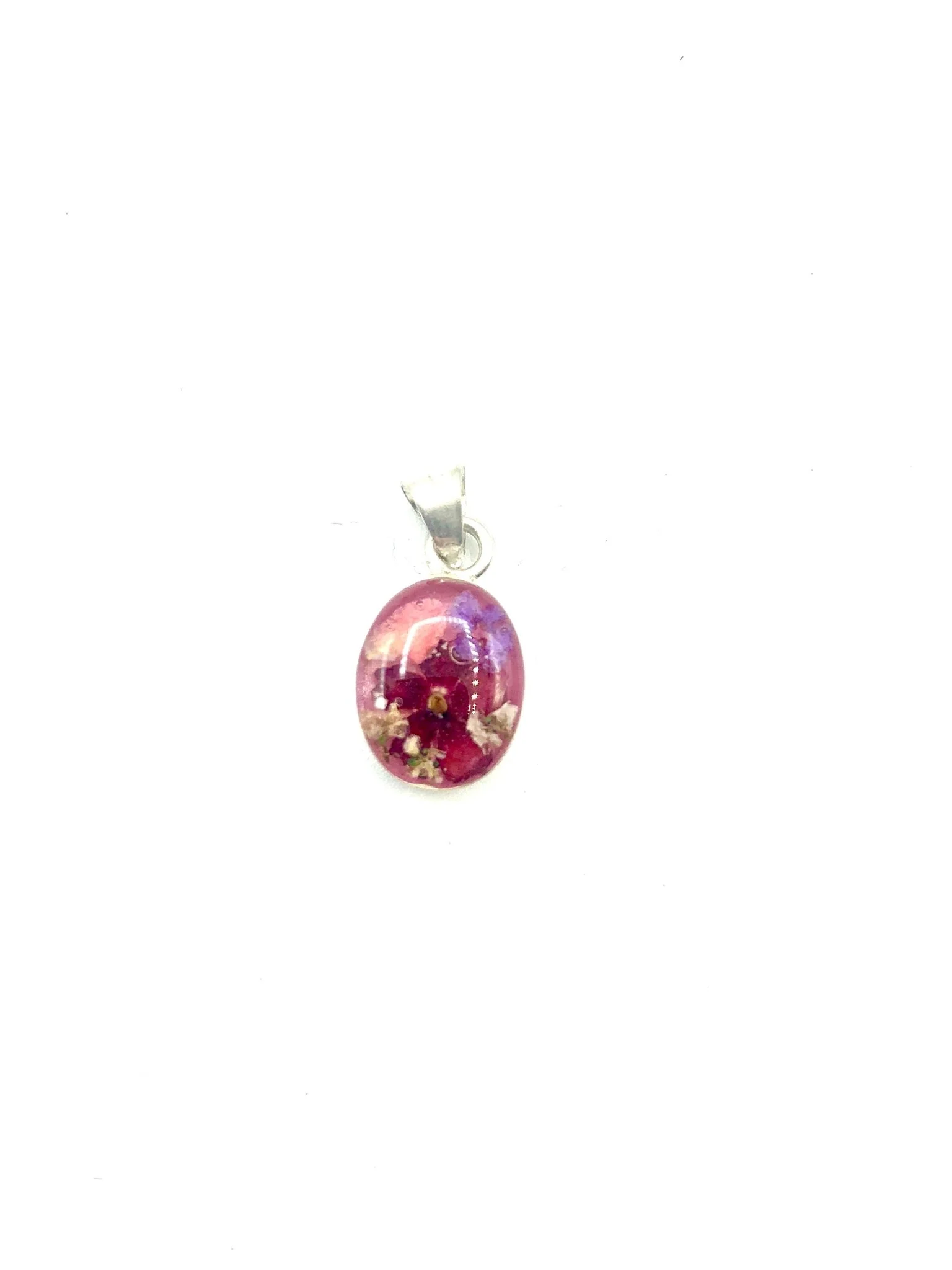 Mini Square Necklace w/ Pressed Flowers 18-inch - Image 6