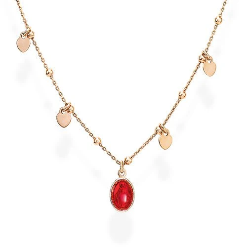 Rose Gold Vermeil Miracolosa Necklace w/ Red Enamel 18-inch