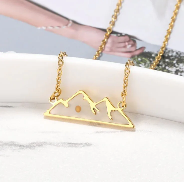 Gold-Plated Mustard Seed Mountain Necklace for Women 18-inch