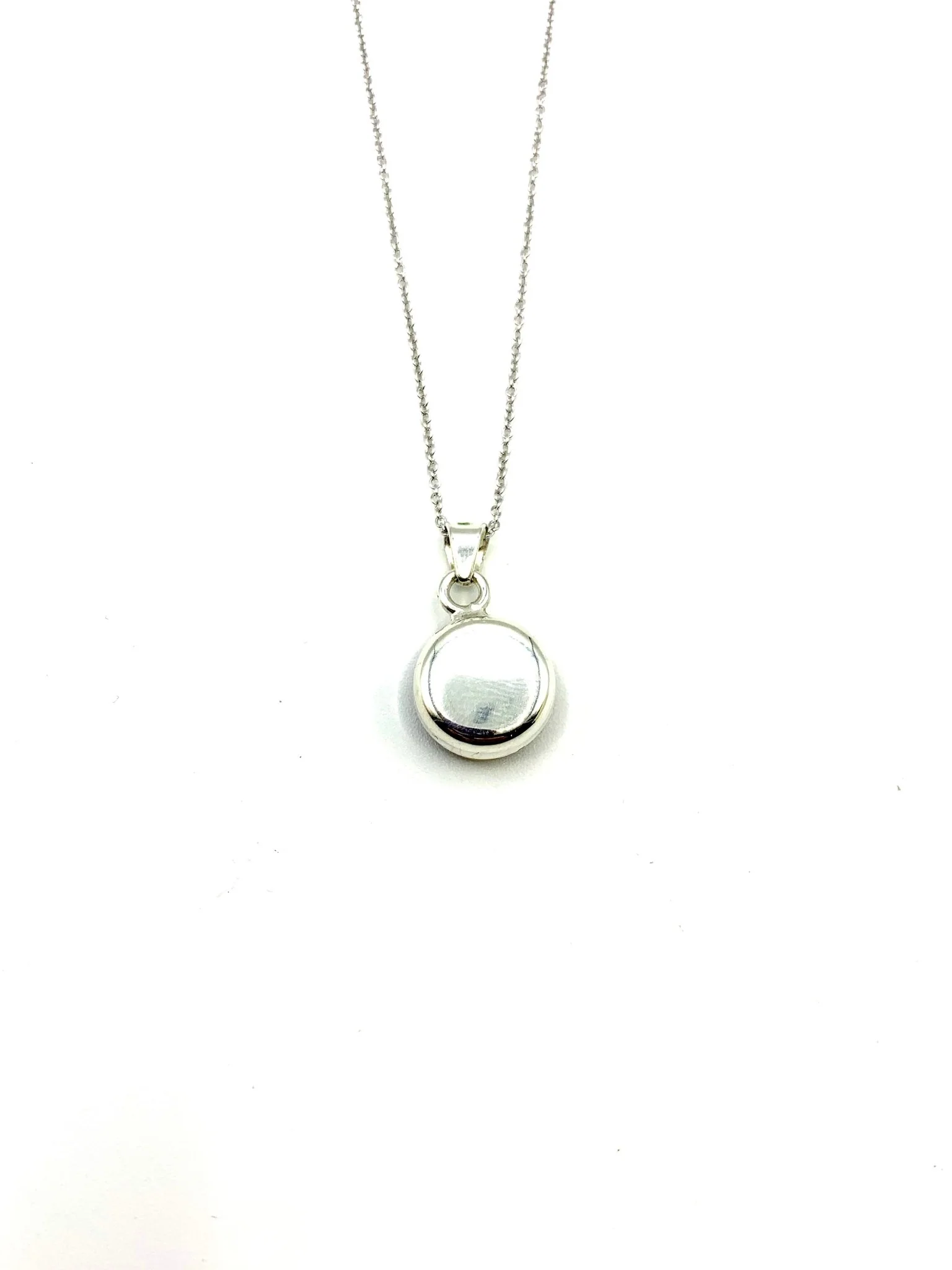 Our Lady of Grace Mini Round Pendant w/ Pressed Flowers 18-inch - Image 4