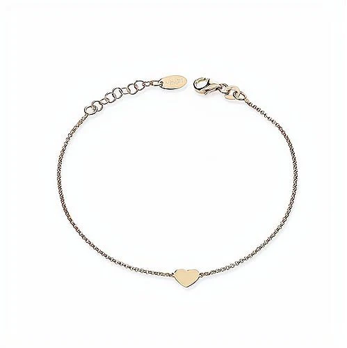 Rose Gold Vermeil Heart Bracelet 7.5