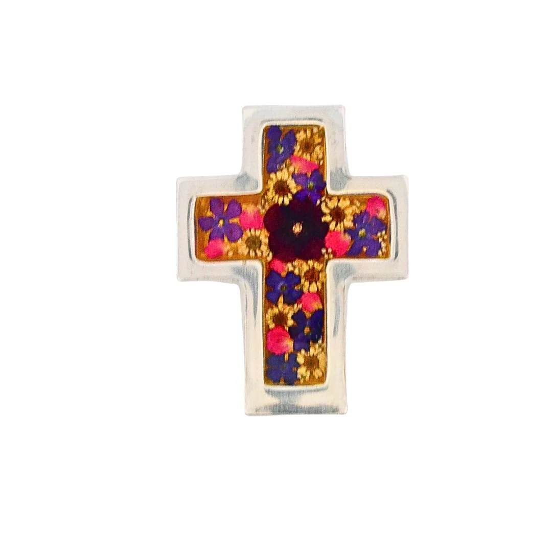 Mini Cross w/ Pressed Flowers 3.5" - Image 16