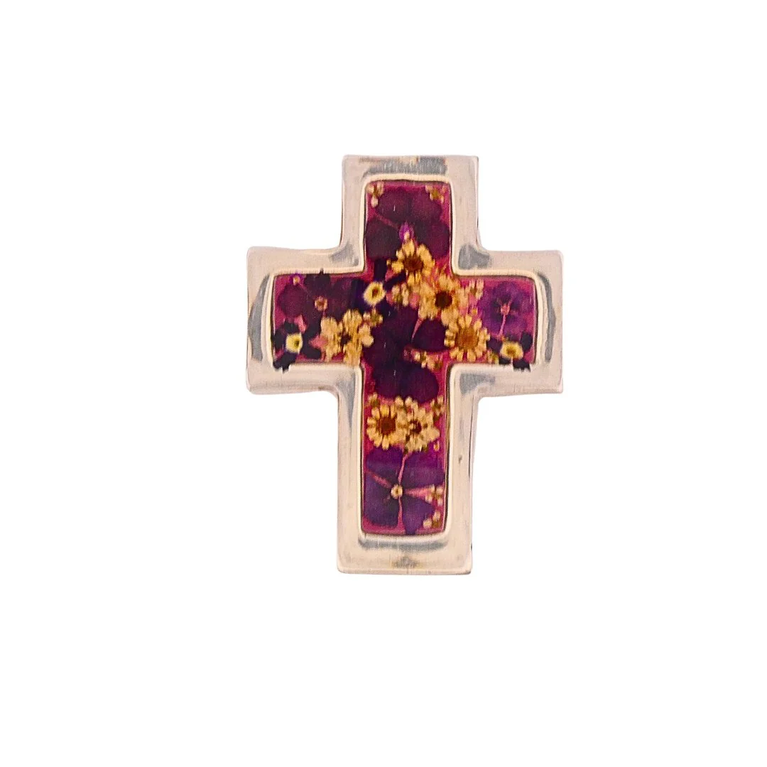 Mini Cross w/ Pressed Flowers 3.5" - Image 9