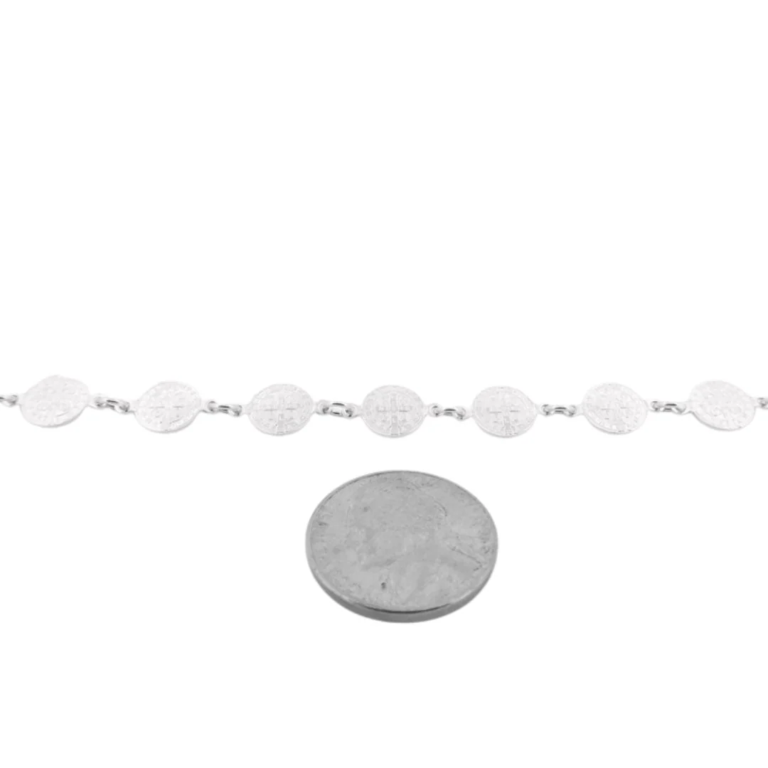 Silver-Plated St Benedict Coins Bracelet 7.5-inch - Image 7