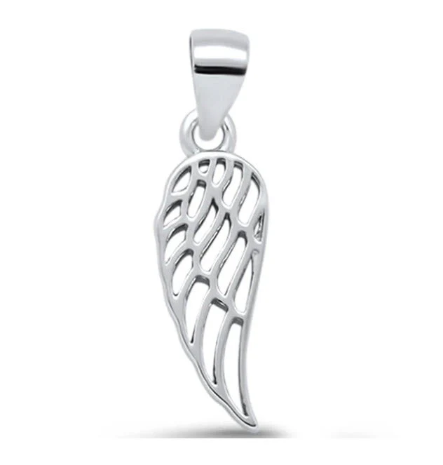 Silver Angel Wing Pendant 18-inch