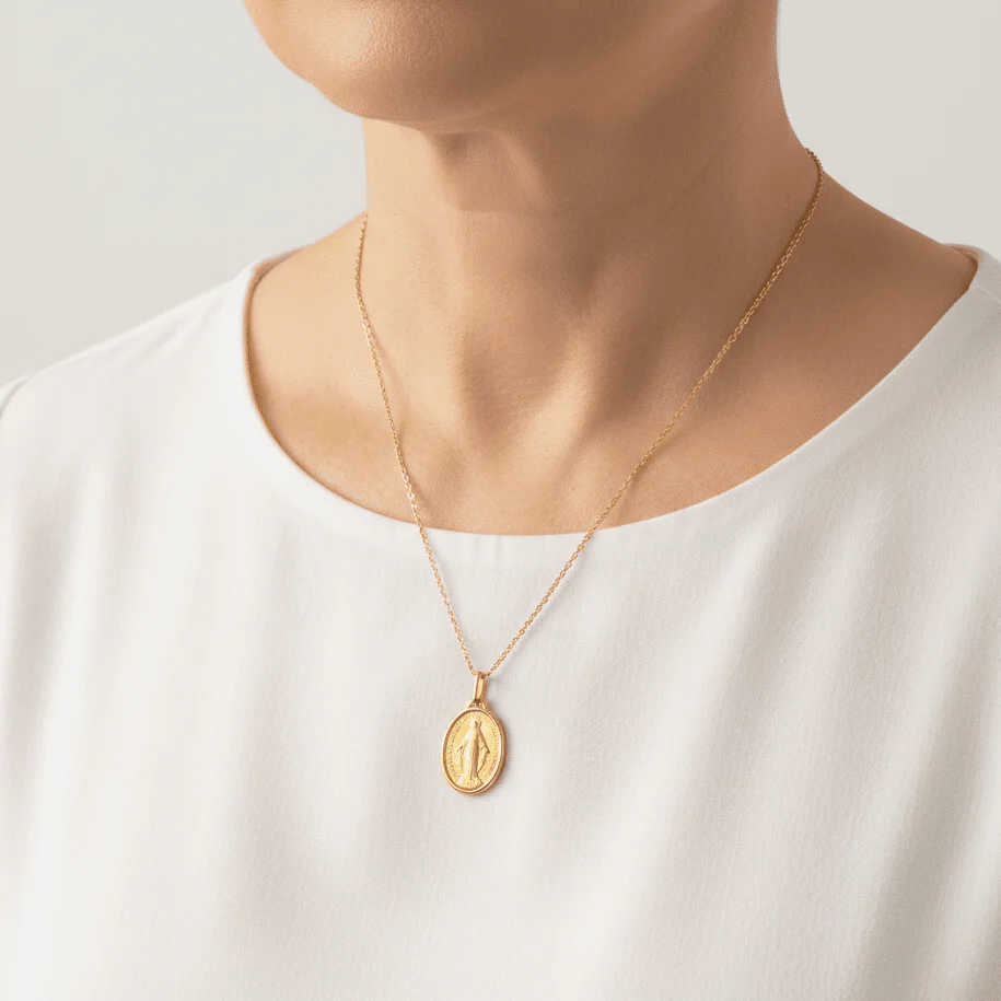 Gold Vermeil Miraculous Medal Necklace — Rue du Bac, Paris (18”) - Image 2