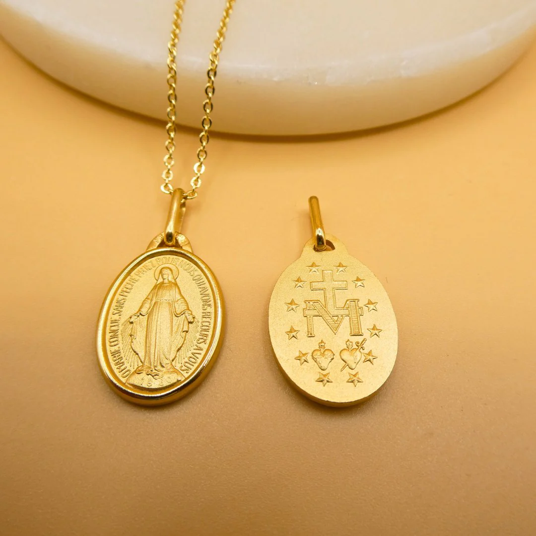 Gold Vermeil Miraculous Medal Necklace — Rue du Bac, Paris (18”) - Image 3