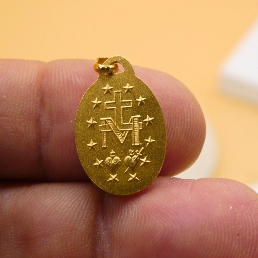Gold Vermeil Miraculous Medal Necklace — Rue du Bac, Paris (18”) - Image 5