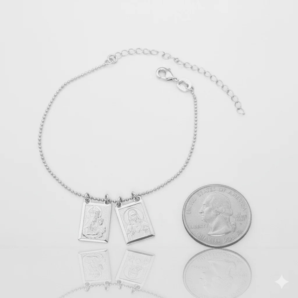 Silver-Plated Scapular Bracelet 8-inch - Image 3