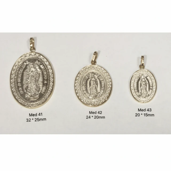 Sterling Silver Our Lady of Guadalupe Medal with 14k Gold Bezel — 1.2” × 1” - Image 7