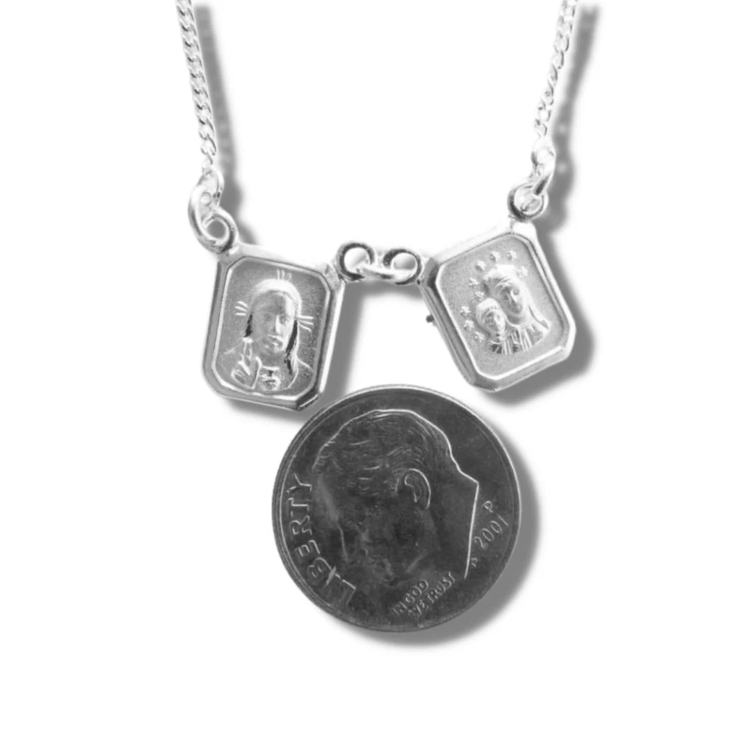 Sterling Silver Carmelite Scapular Necklace – 16” Matte Finish - Image 4