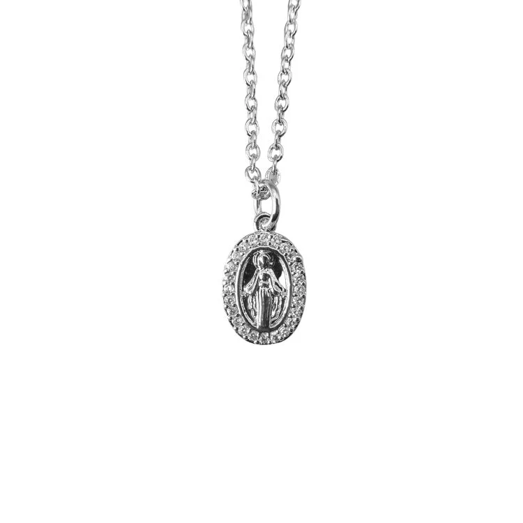 Silver-Plated Grace Zirconia Necklace 18-inch - Image 3