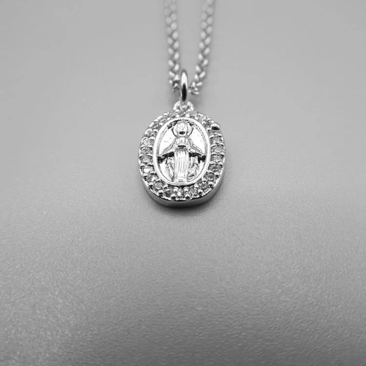 Silver-Plated Grace Zirconia Necklace 18-inch - Image 5