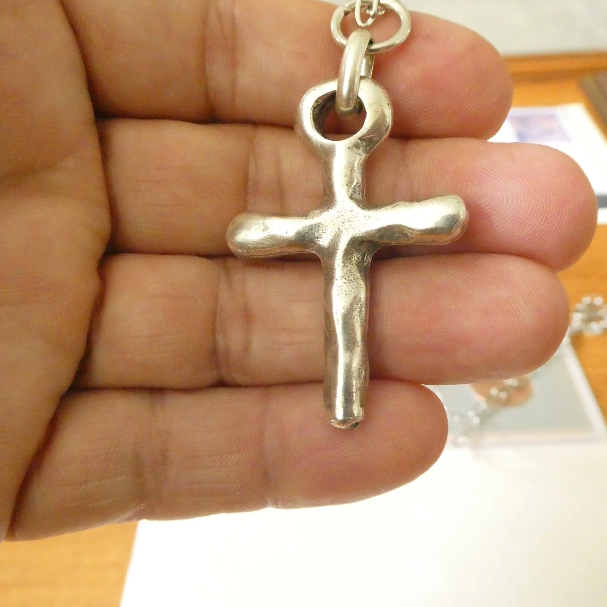 Silver-Plated Life Cross Velvet Necklace 18-inch - Image 8