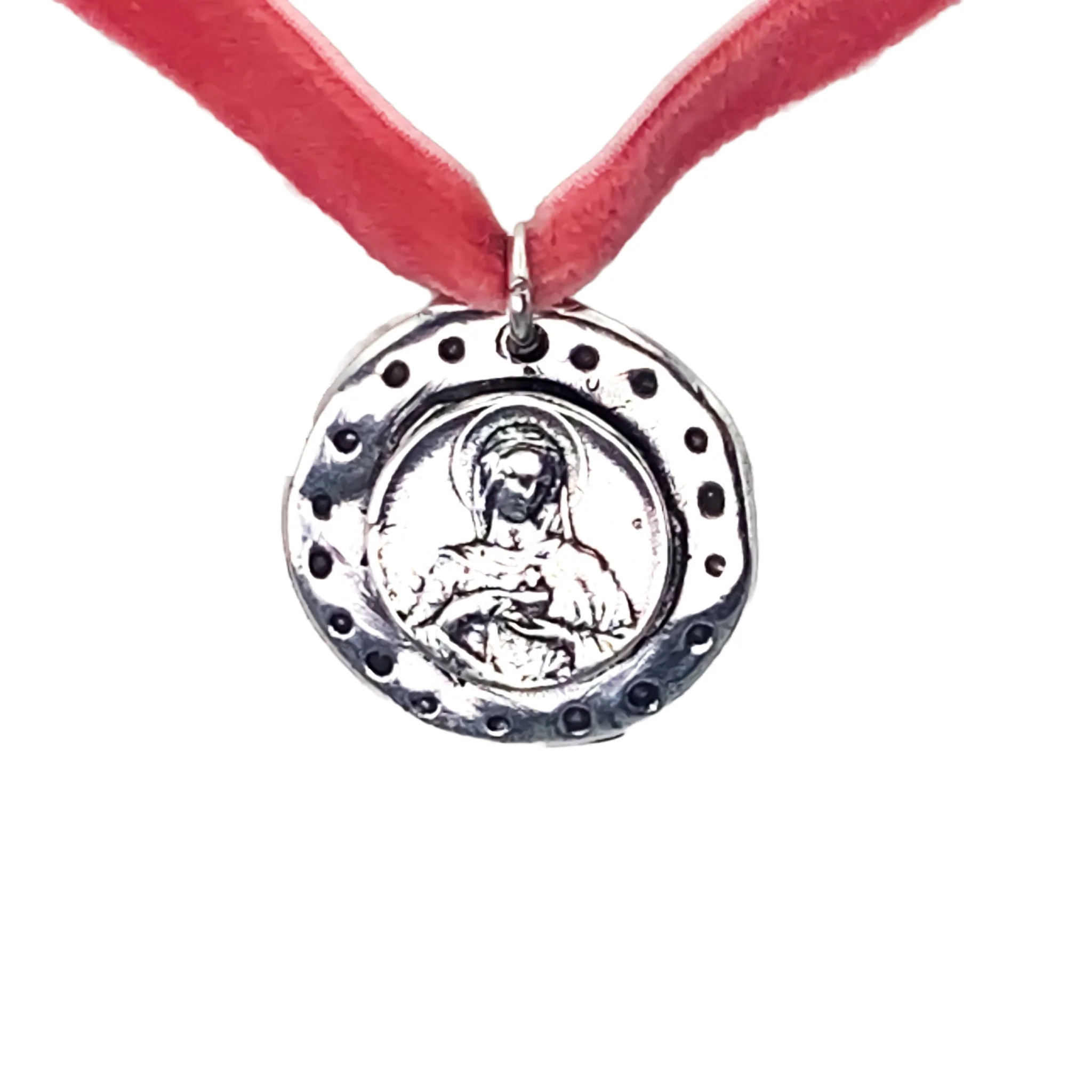 Silver-Plated Mary's Velvet Necklace 18-inch