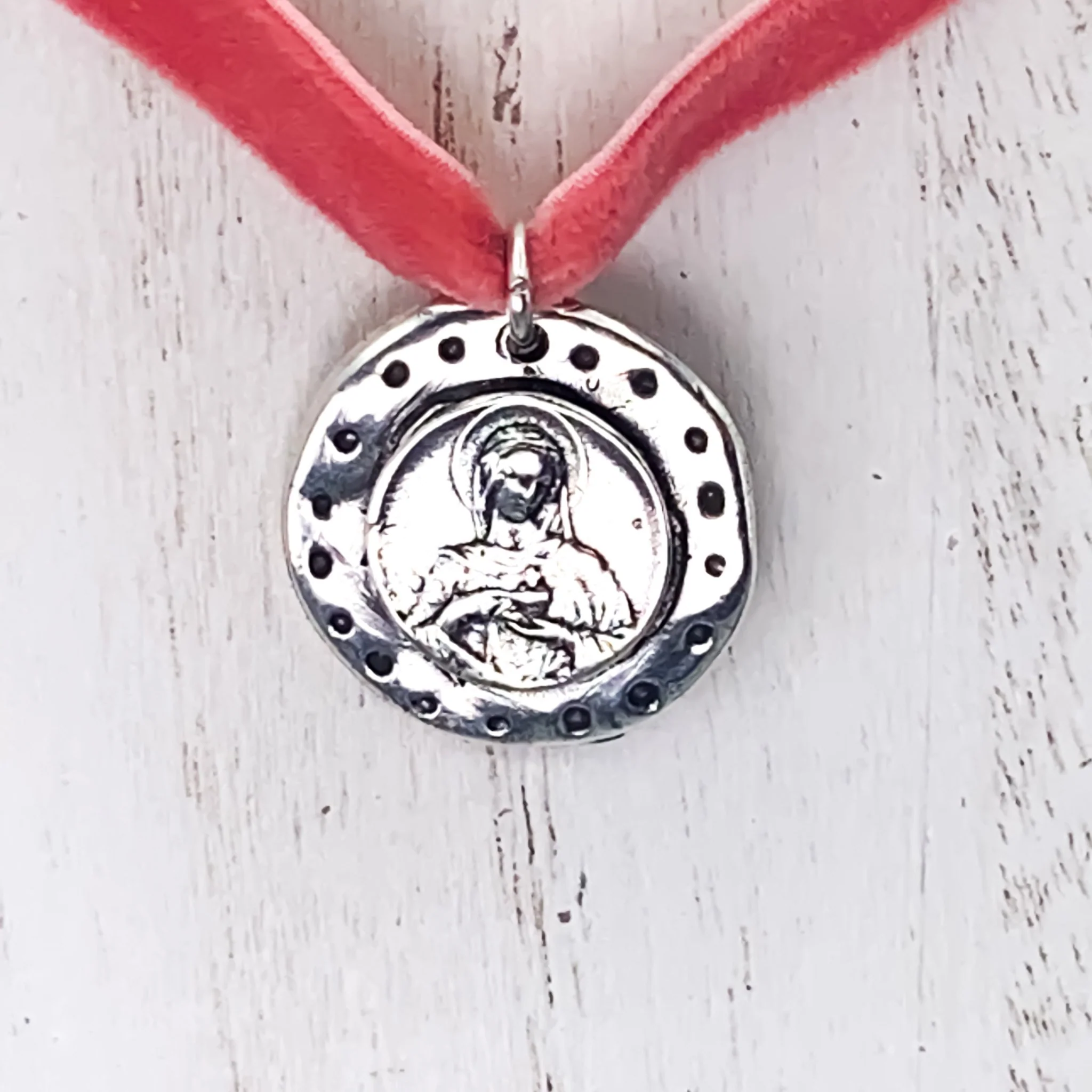 Silver-Plated Mary's Velvet Necklace 18-inch - Image 5