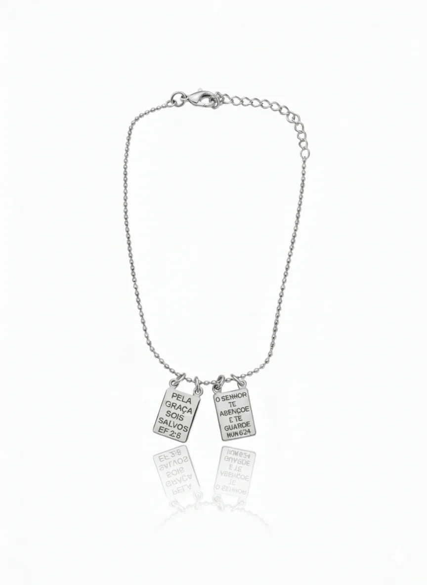 Silver-Plated Scapular Bracelet — Our Lady of Mount Carmel & Sacred Heart (7") - Image 4