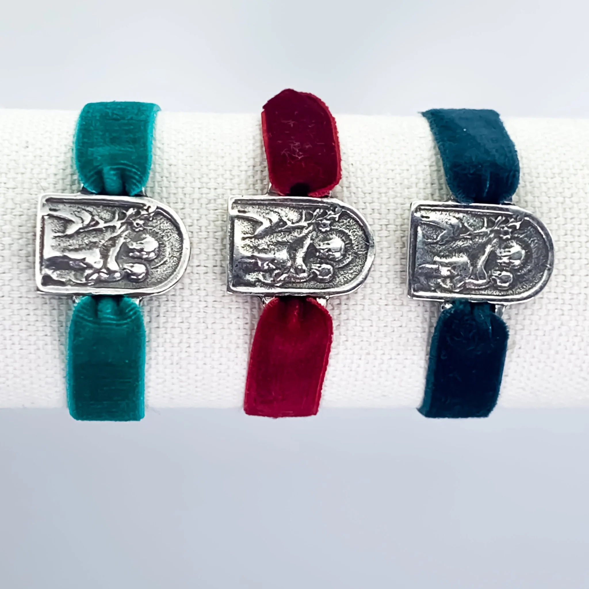 Silver-Plated St Joseph & Christ Velvet Bracelet 7.5-inch - Image 6