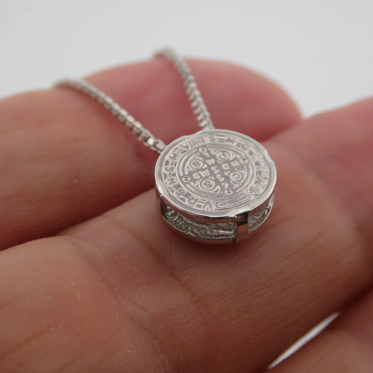 Silver-Plated Saint Benedict Medal Necklace 18-inch - Image 2