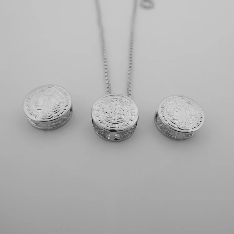 Silver-Plated Saint Benedict Medal Necklace 18-inch - Image 9